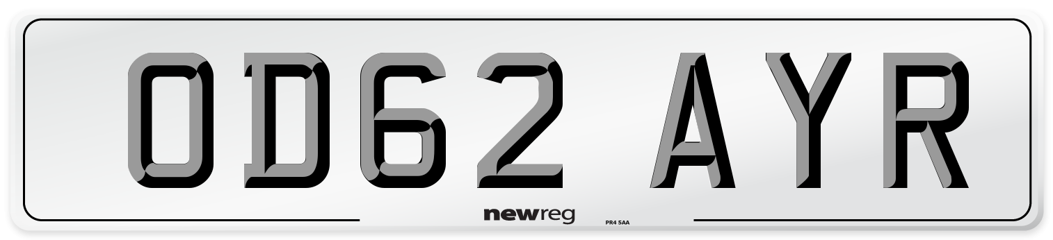 OD62 AYR Number Plate from New Reg